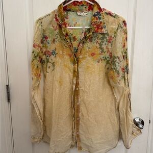 NWT Vintage Goa Floral Long Sleeve Button-Up Shirt